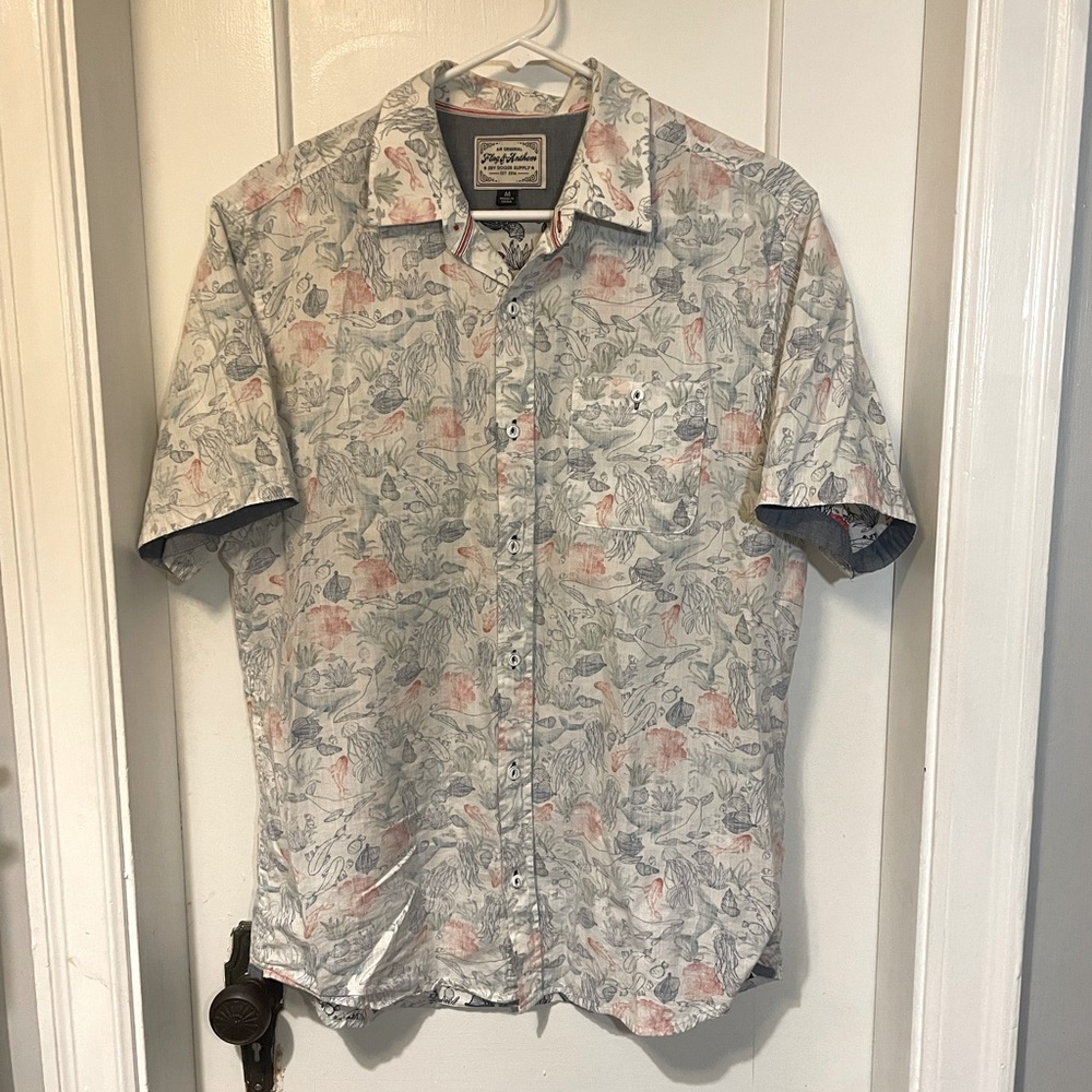 Flag and Anthem “inside out” Casual Button Up Shirt